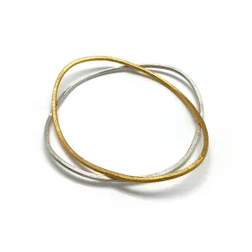 Overlapping Silver and Gold Bracelet