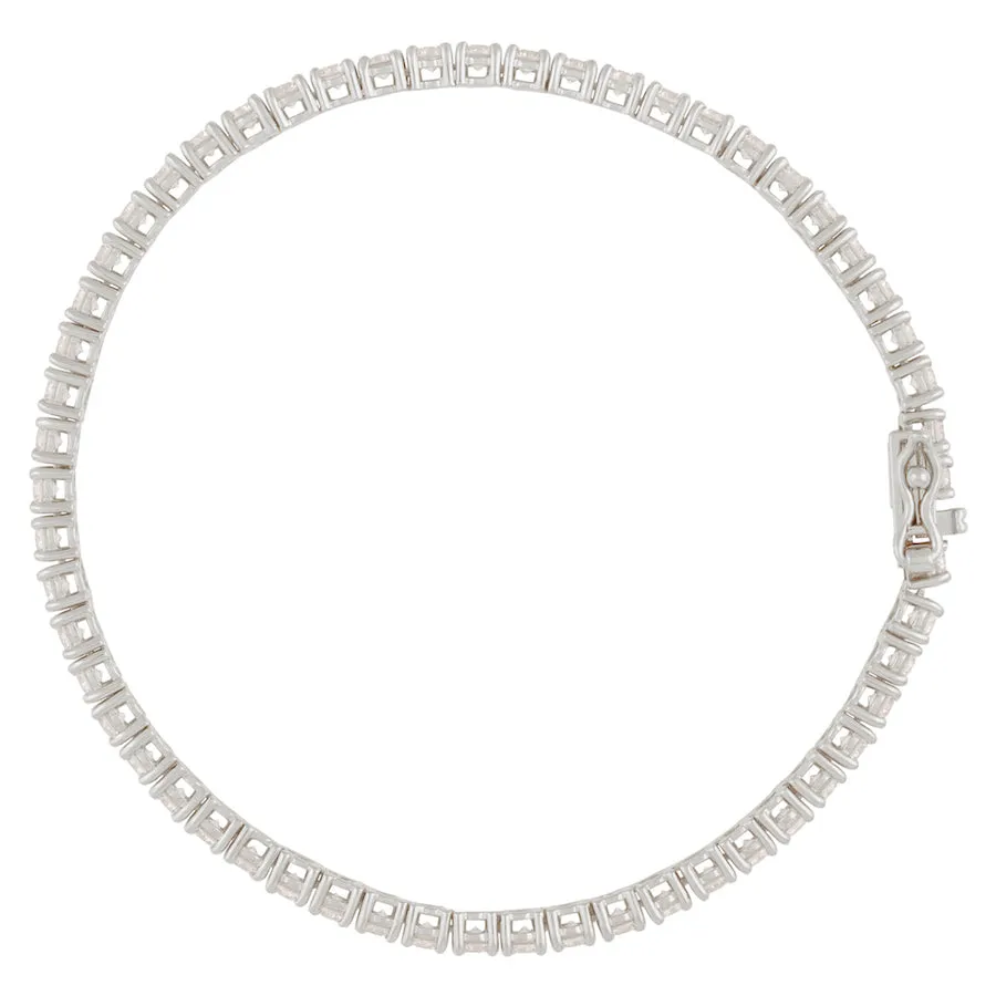 Pave 925 Sterling Silver Tennis Bracelet