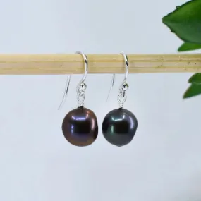 Peacock Freshwater Pearl Drop Earrings