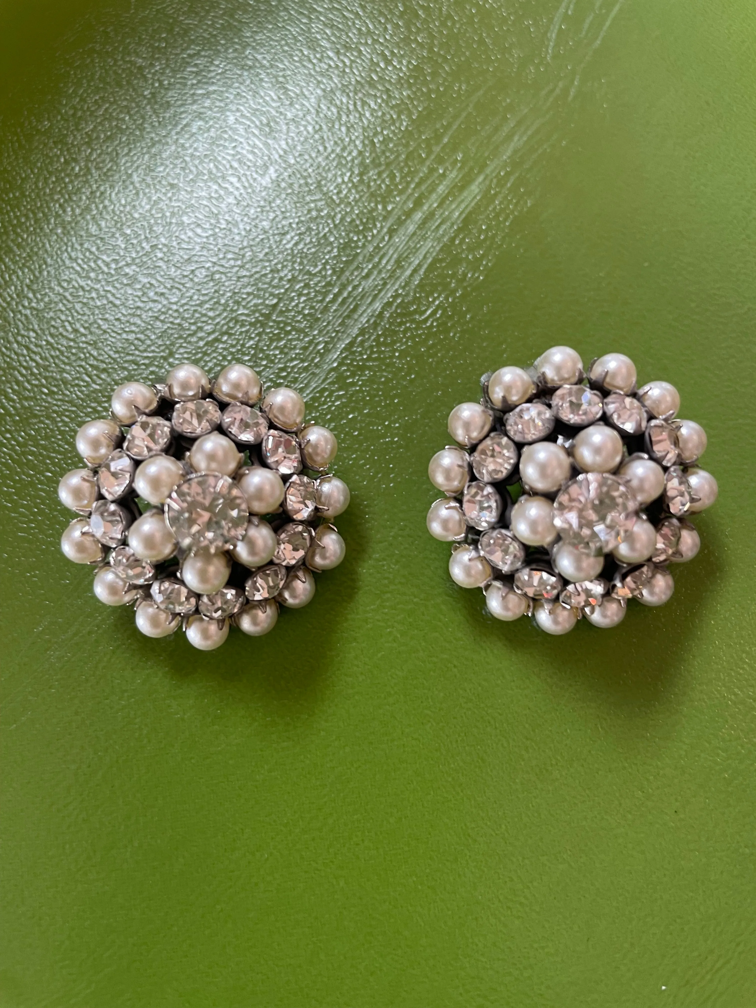 Pearl and Rhinestone Earrings