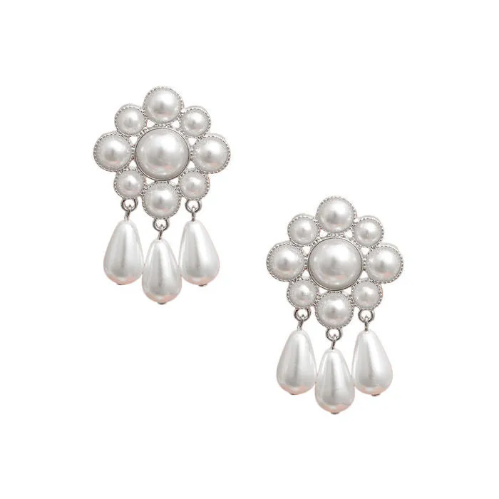 Pearl Antique Flower Studs