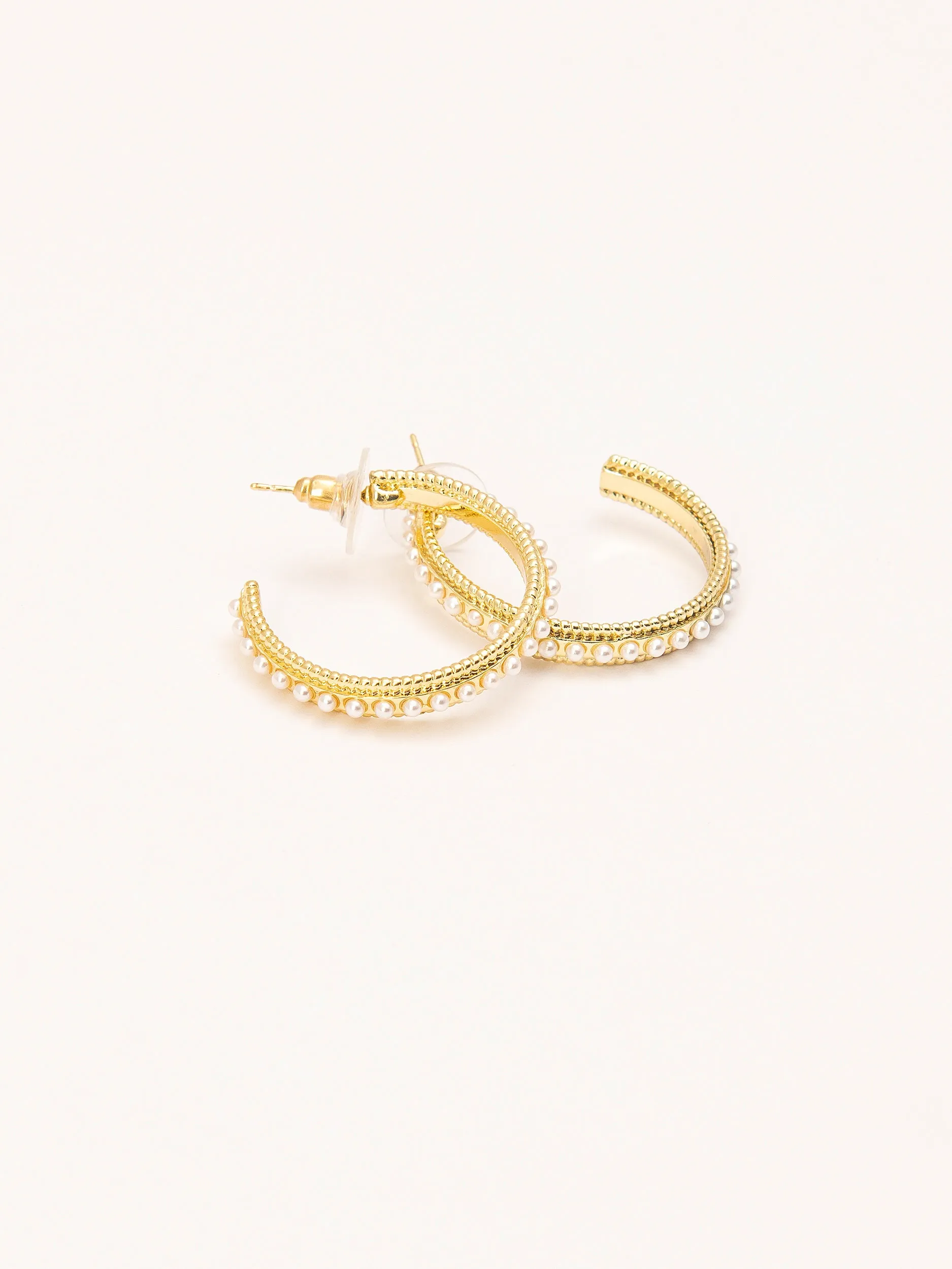 Pearl C-Hoop Earrings