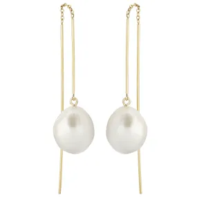 Pearl Drop Pull Through Earrings