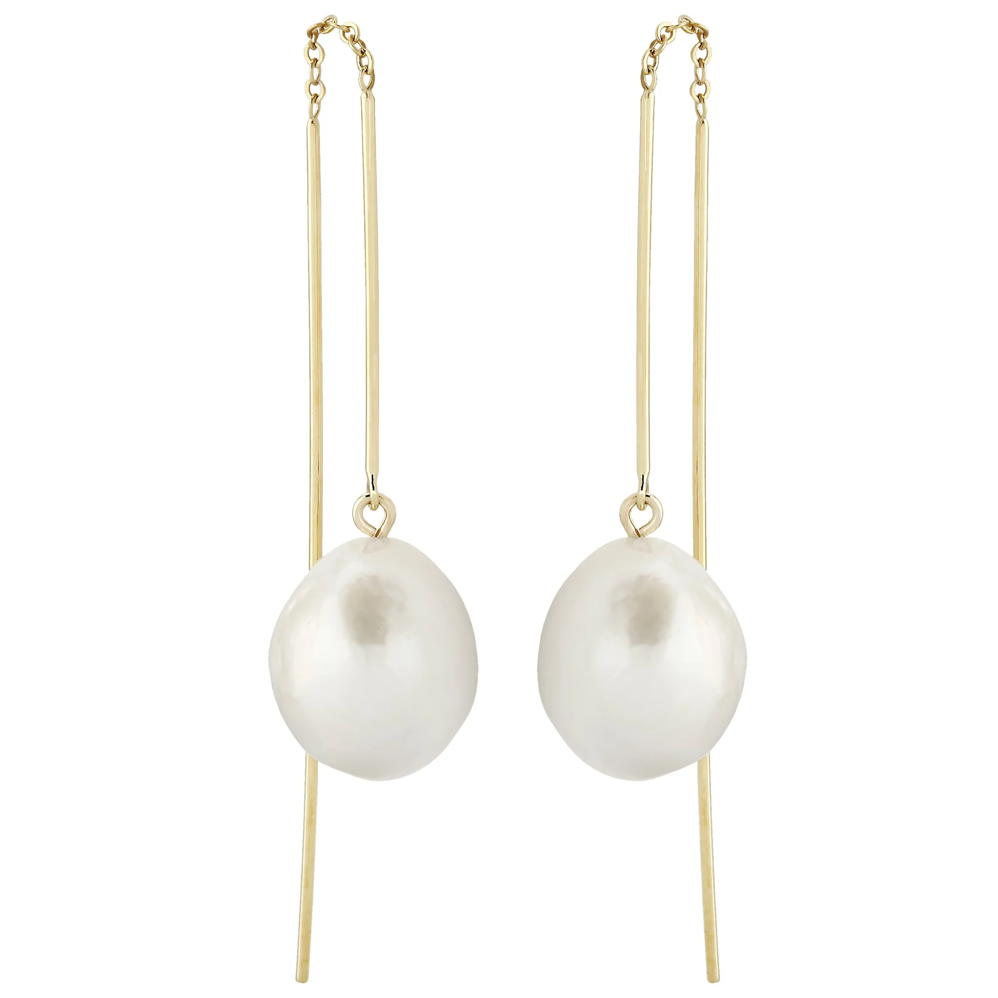 Pearl Drop Pull Through Earrings