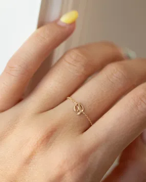 Personalized script letter ring