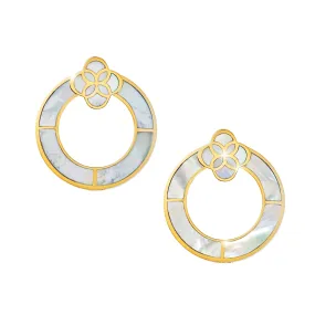 Petal Hoop Mother-of-Pearl Sterling Silver Post Earrings with 18k Vermeil