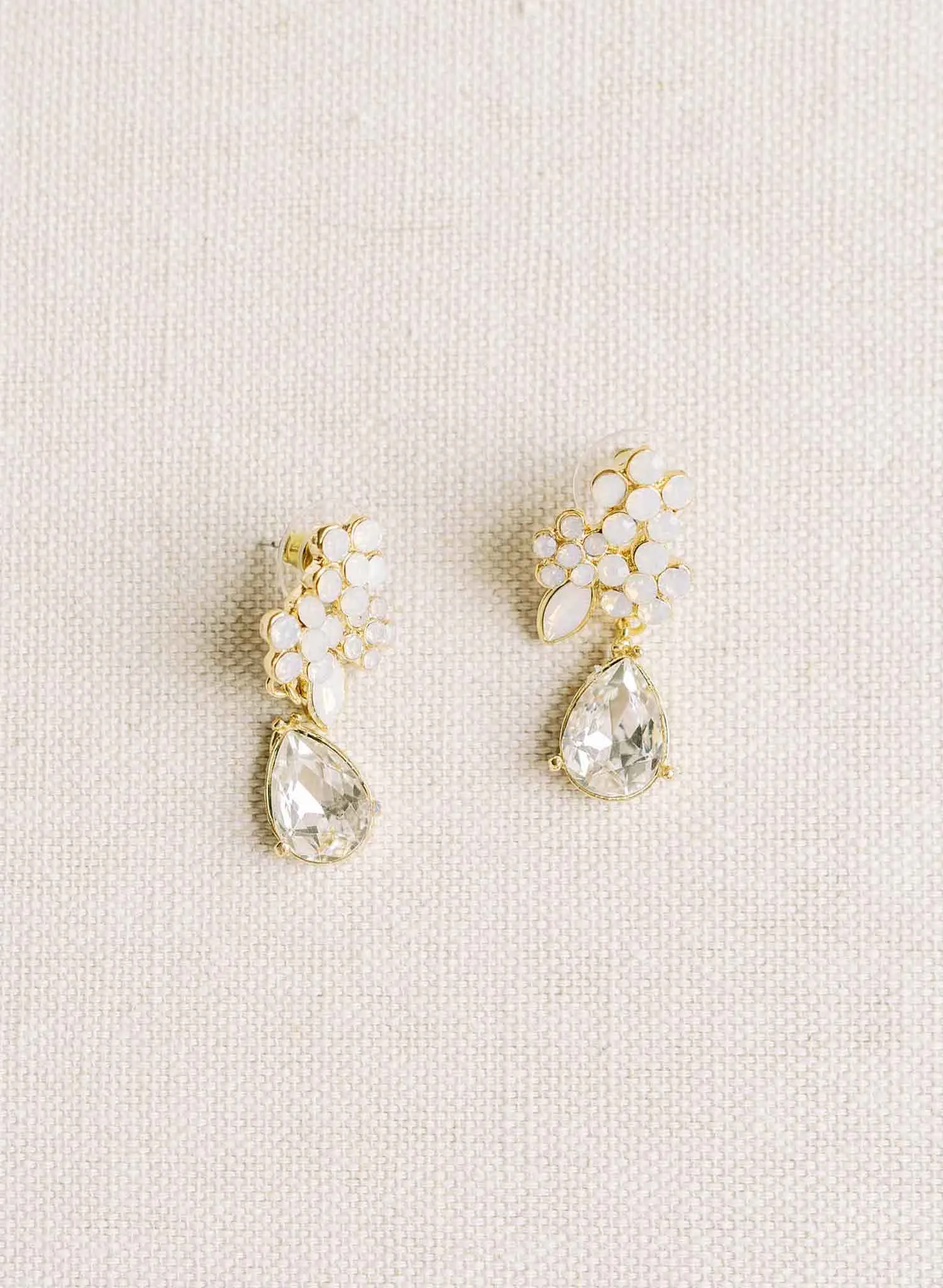 Petite crystal cluster and pear drop earrings - Style #2130