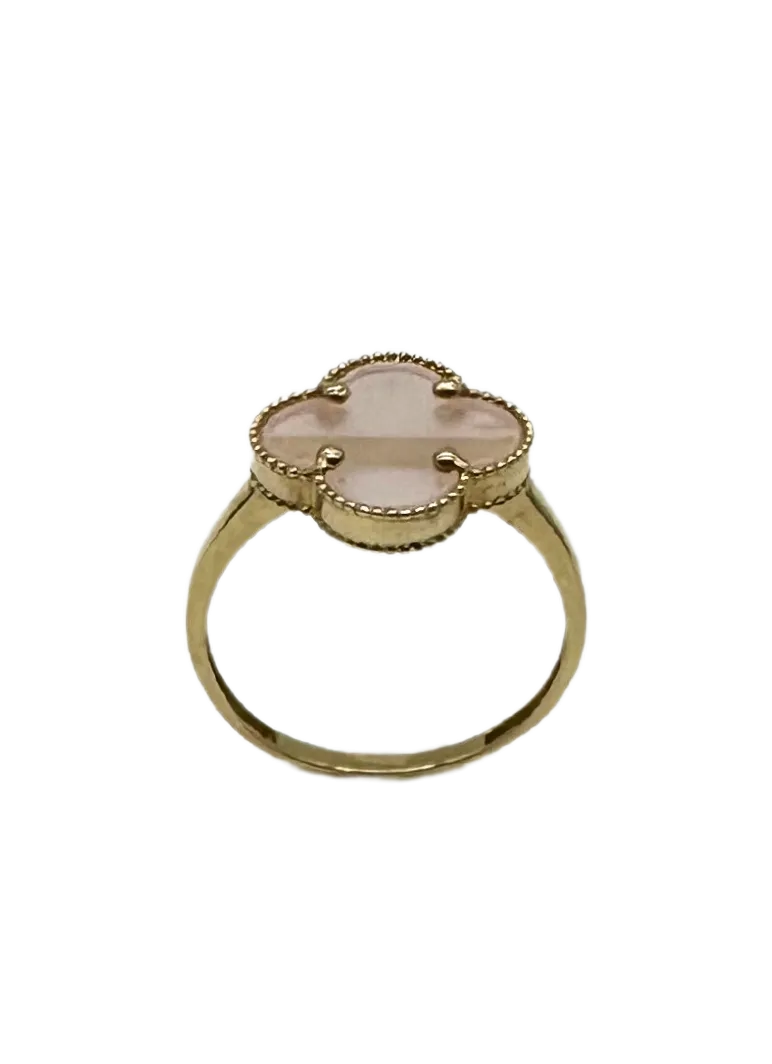 Pink Mother of Pearl Clover Ring