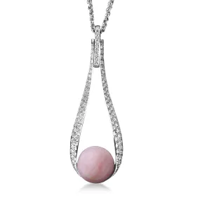 Pink Opal & Diamond Necklace