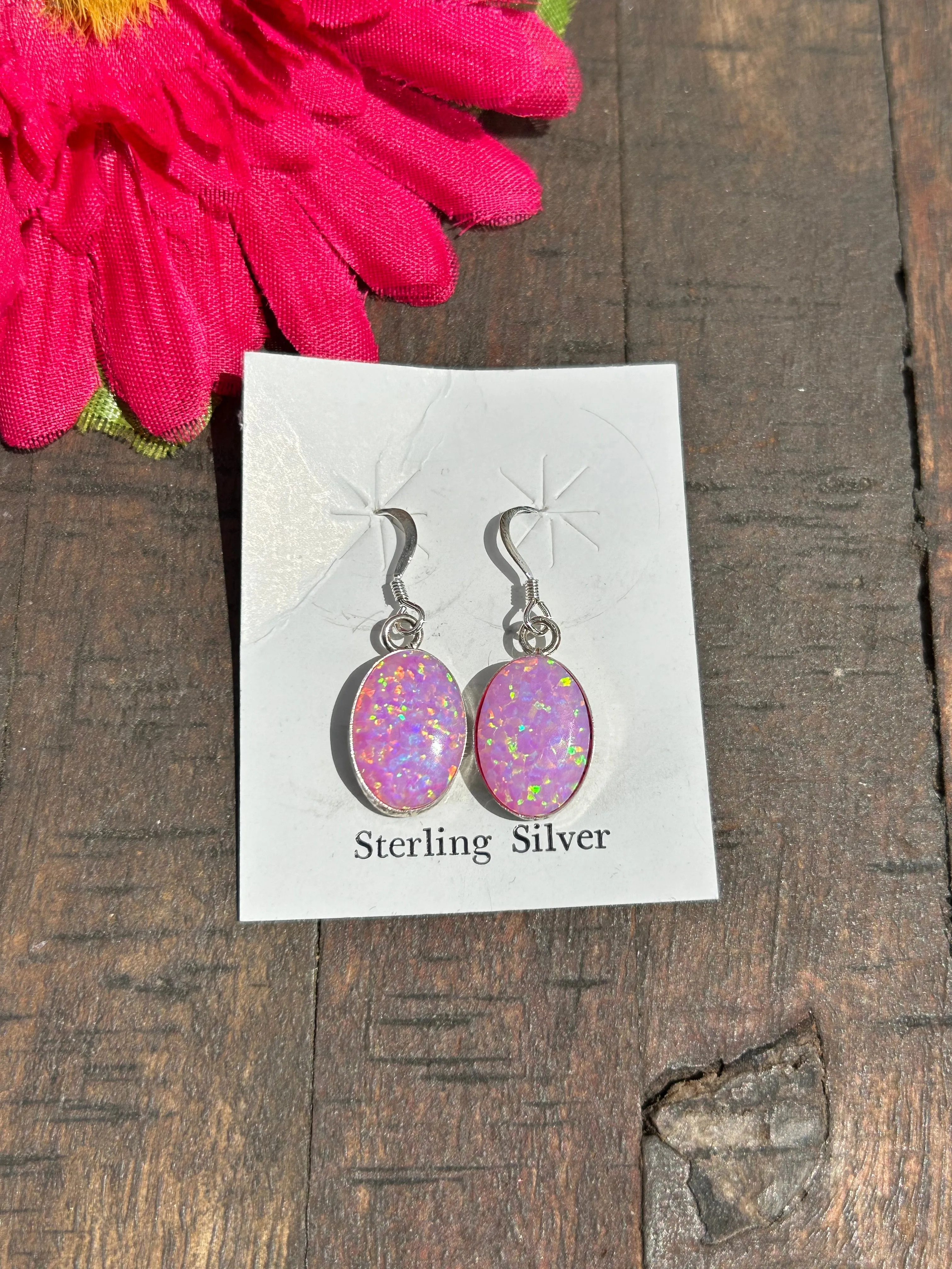 Pink Opal Earrings