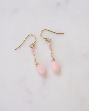 Pink Opal Elegant Earrings