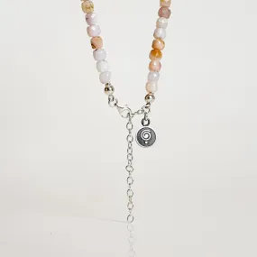 Pink Opal Silver Delicate Silver Necklace for Women "Self Love"