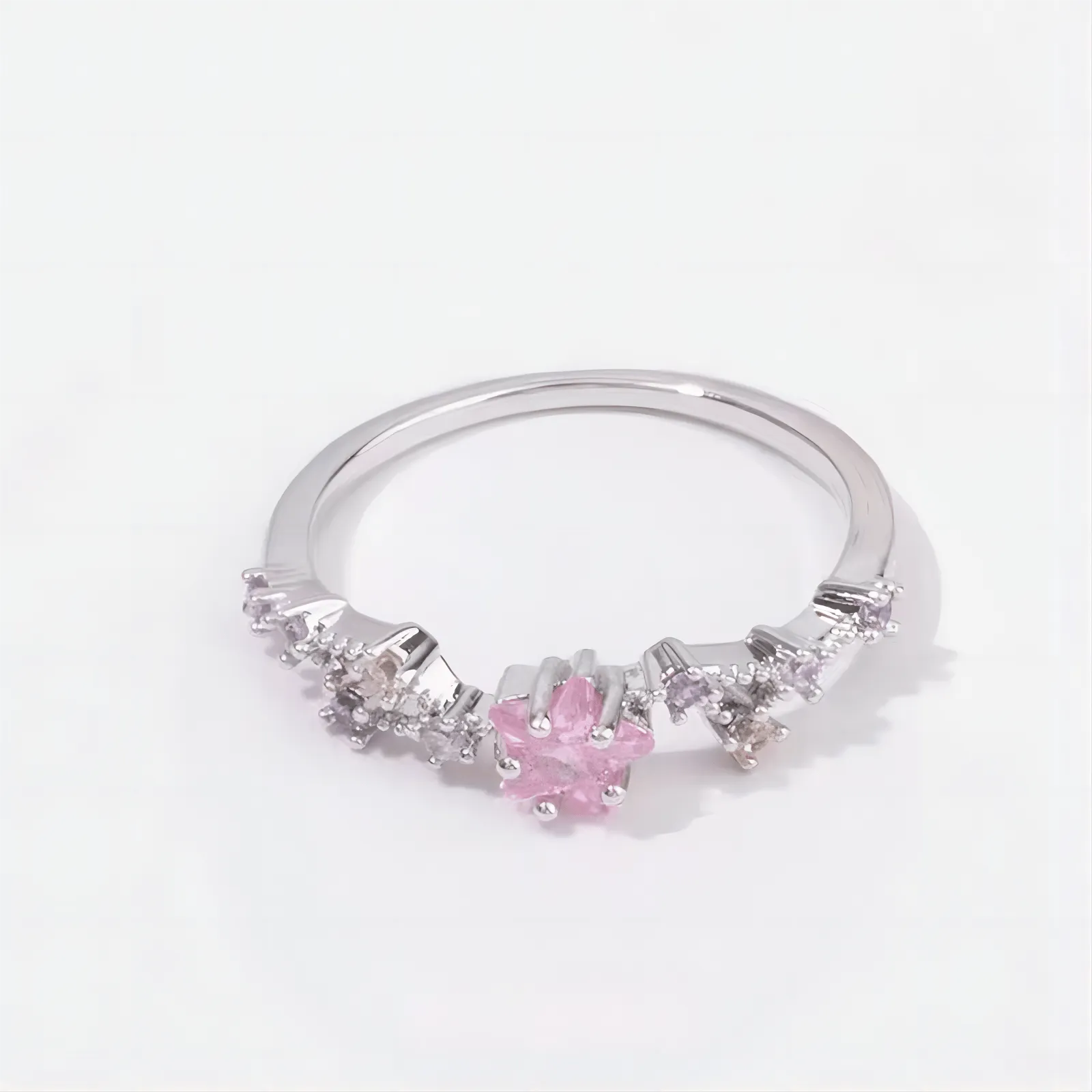 Pink Star Heart Rings