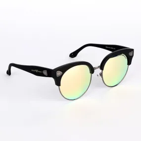 Plastic Frame Reflector Black Sunglasses