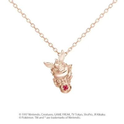 [Pokémon]Flareon & Pokéball necklace pink gold