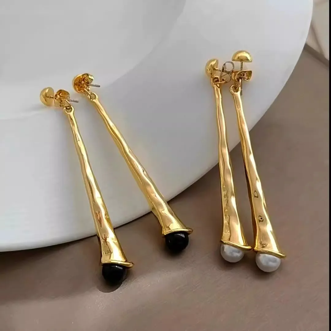 Pre Order:  Pearl Geometric Metallic Earrings