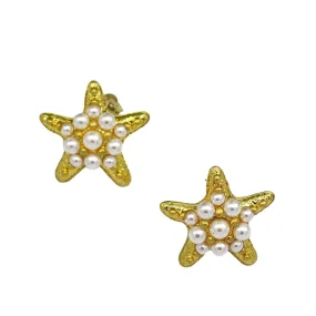 Pre Order:  Starfish Pearl Antique Minimalist Earrings