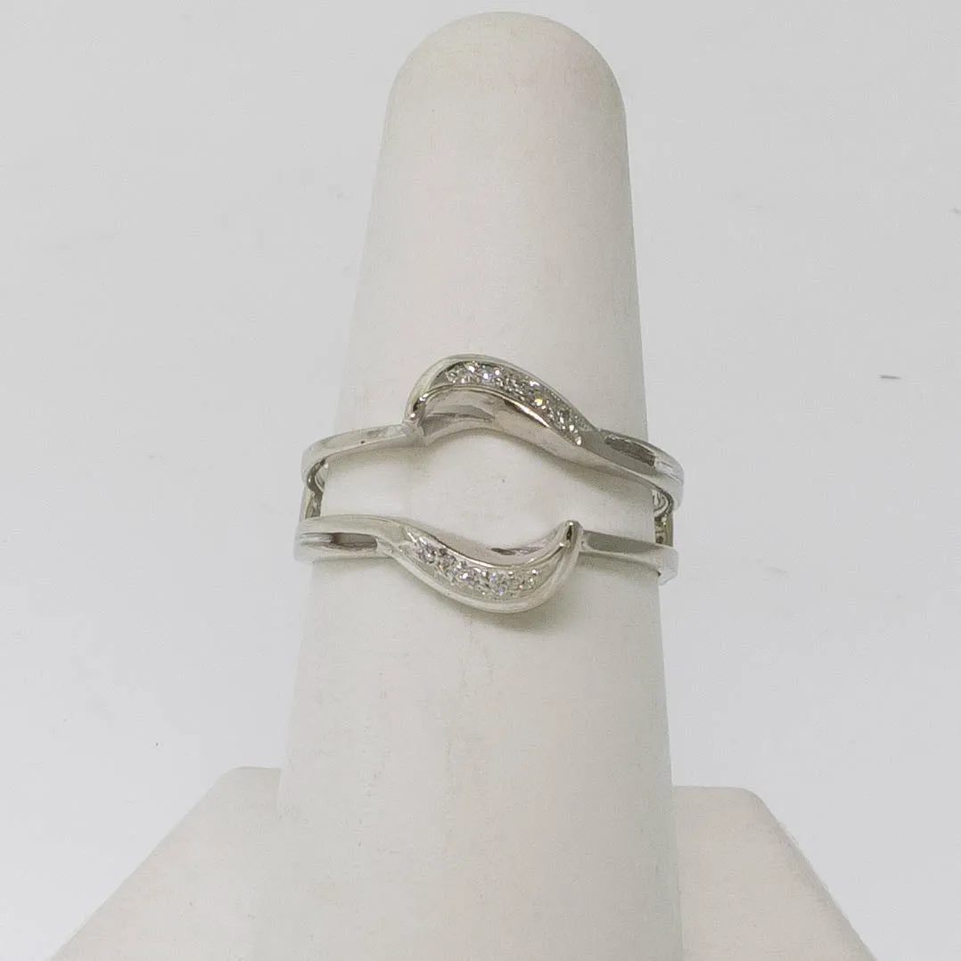 Pre-Owned 14K White Gold Insert Ring, 0.10 CTTW Diamonds, Size 7, 1.7 DWT