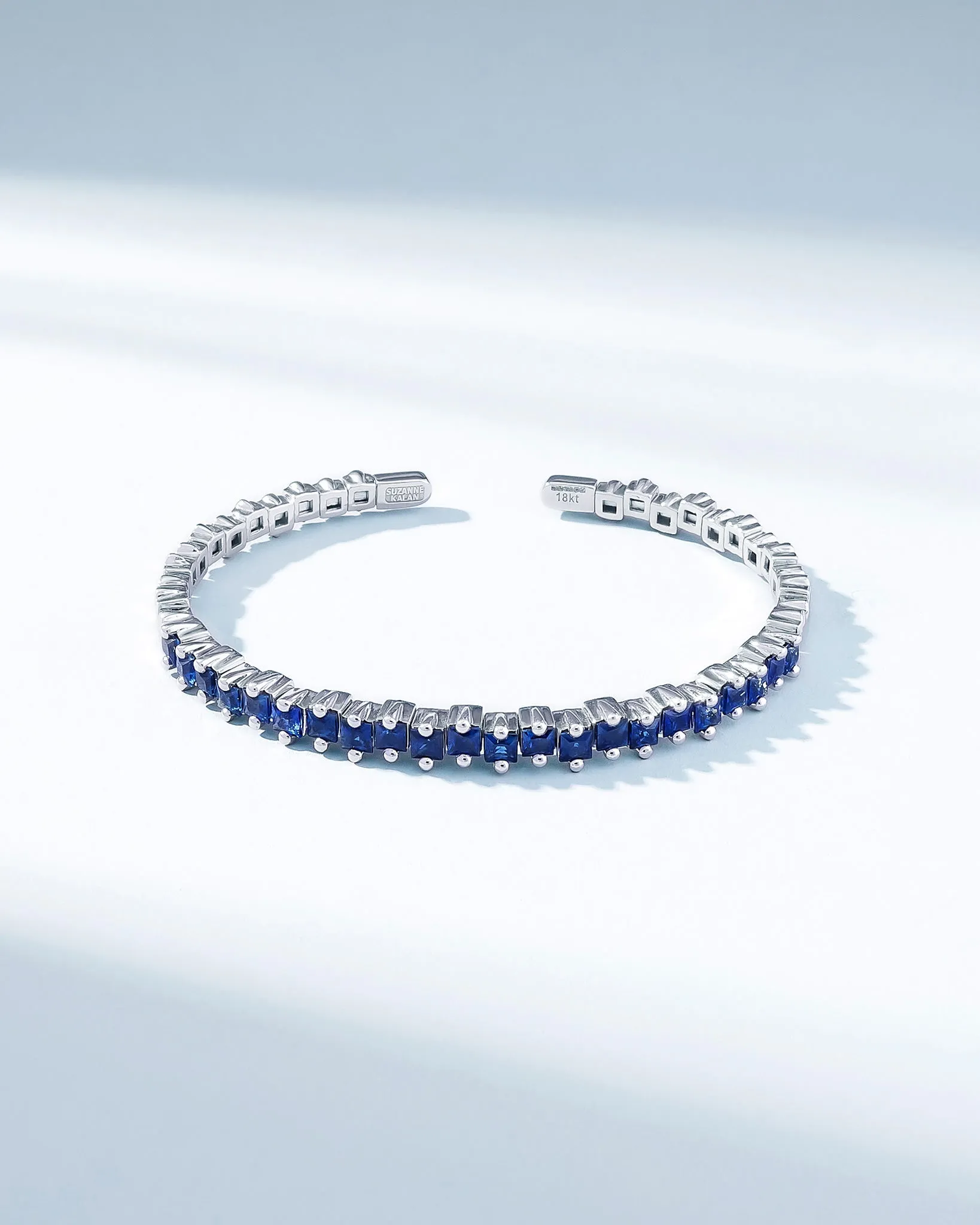 Princess Staggered Dark Blue Sapphire Bangle