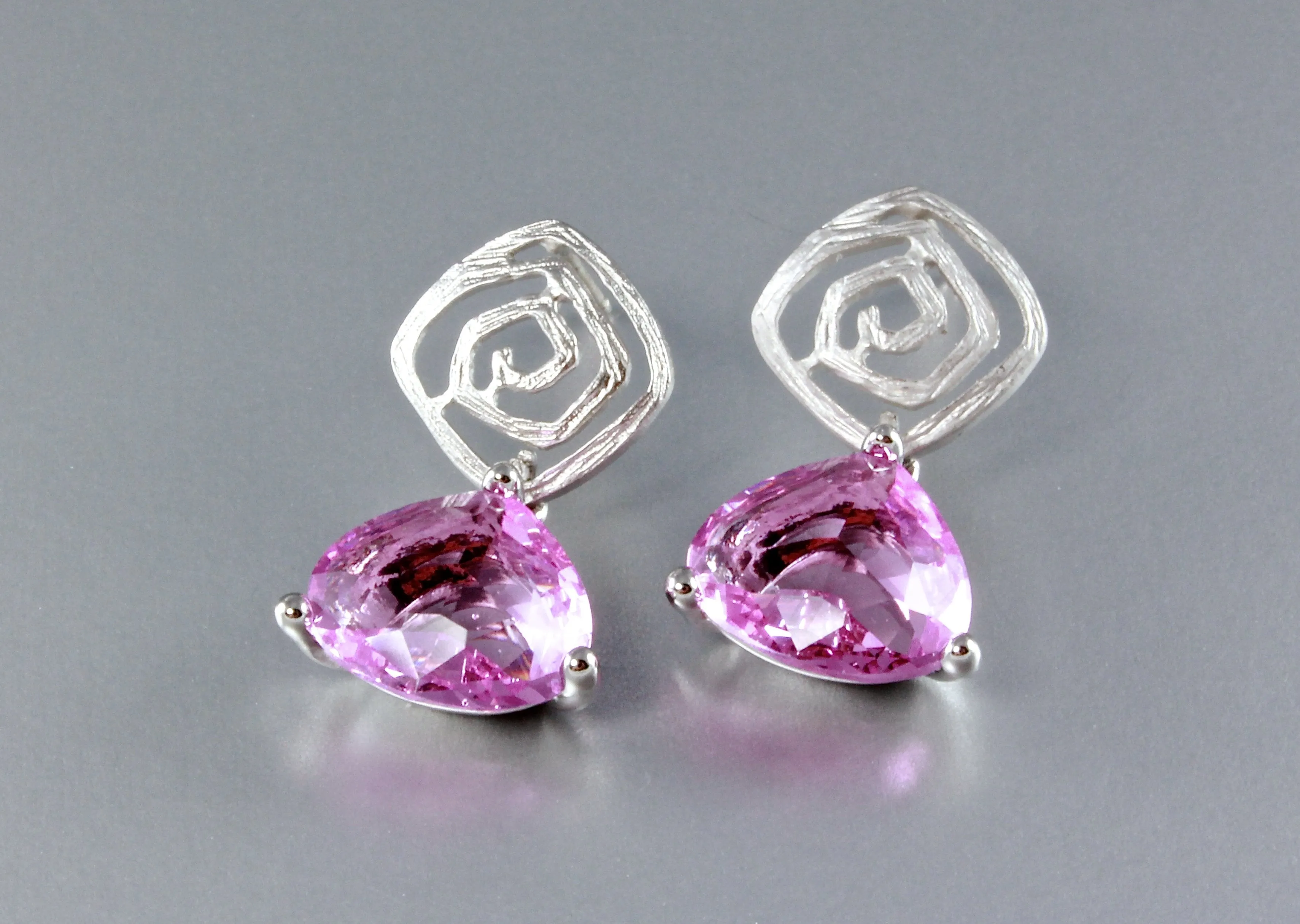 "Electra" - Trillion-Cut Cubic Zirconia Earrings