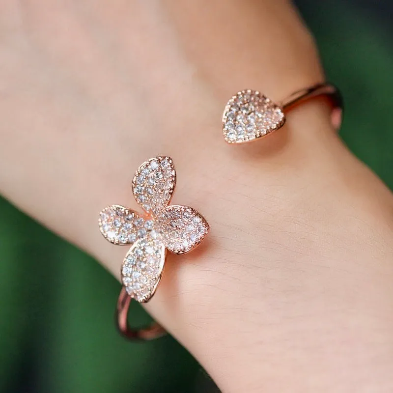 "Zahara" - Cubic Zirconia Bridal Bracelet - Available in Rose Gold and Silver