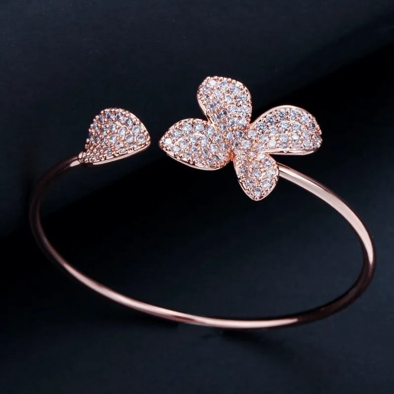 "Zahara" - Cubic Zirconia Bridal Bracelet - Available in Rose Gold and Silver