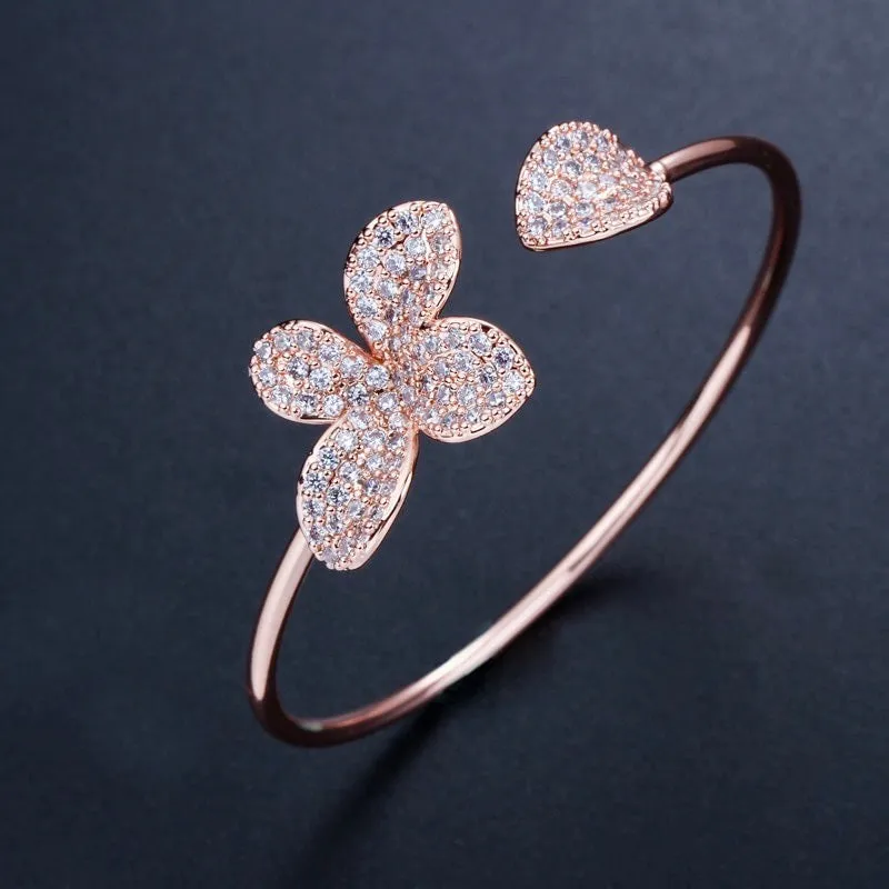 "Zahara" - Cubic Zirconia Bridal Bracelet - Available in Rose Gold and Silver