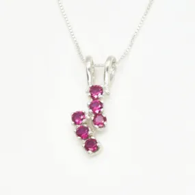 Red Ruby Pendant - Created Ruby Pendant, Red Lightning Bolt Pendant