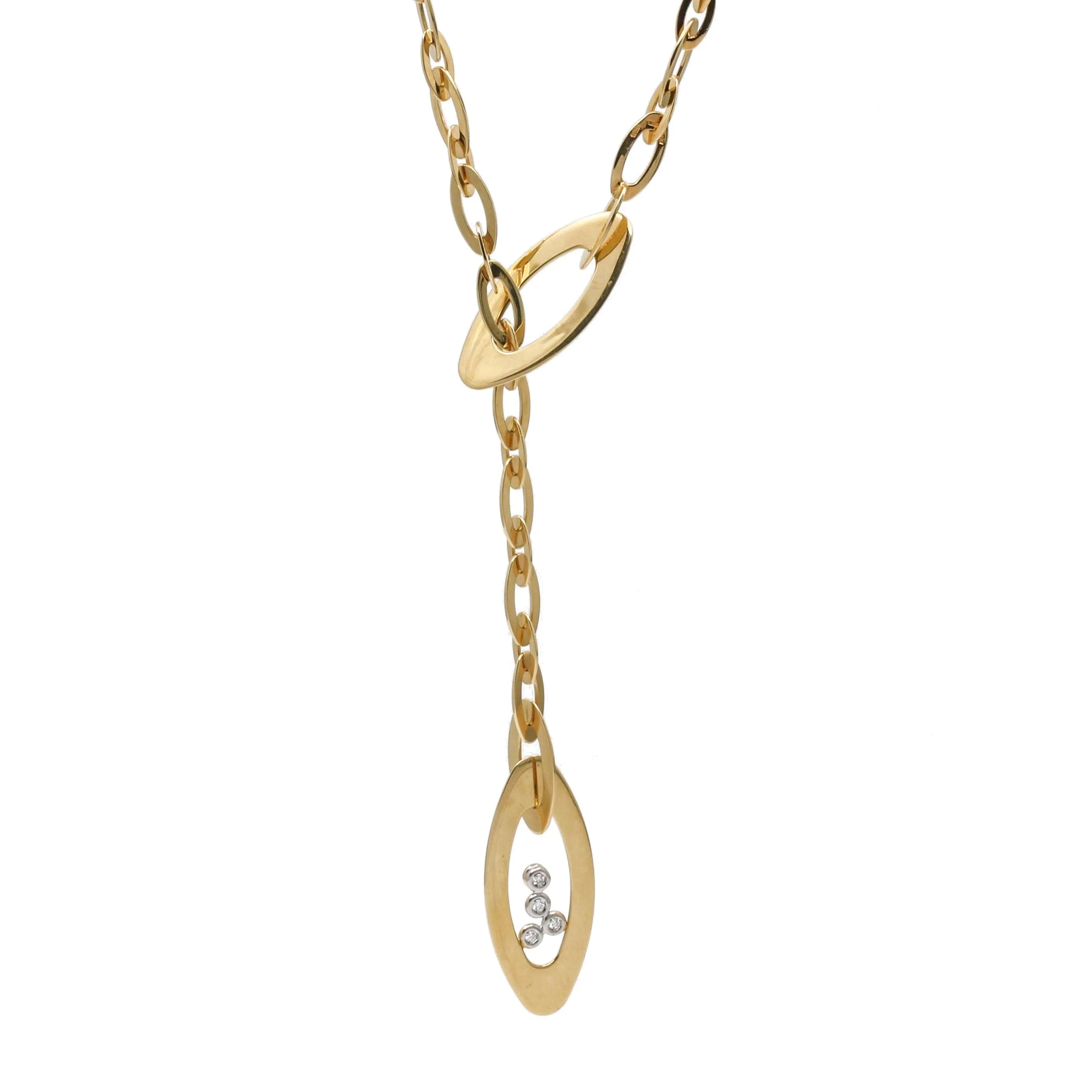 Roberto Coin Chic and Shine Diamond Lariat Necklace in 18k Yellow Gold