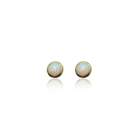 ROUND NATURAL OPAL STUDS