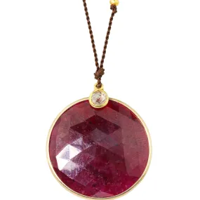 Ruby and Diamond Drop Necklace