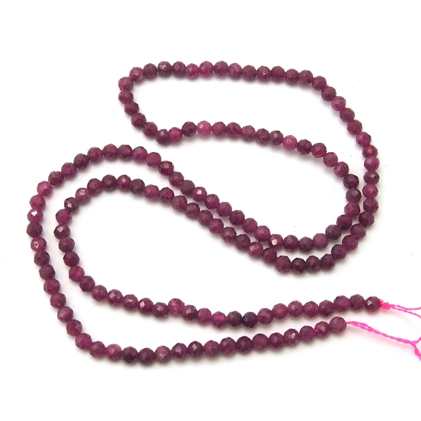 Ruby Faceted Rounds 3mm