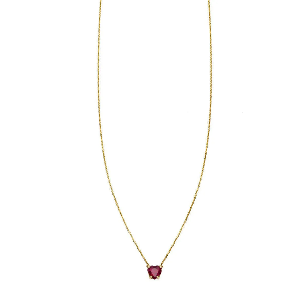 Ruby Heart Charm Necklace