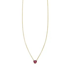 Ruby Heart Charm Necklace