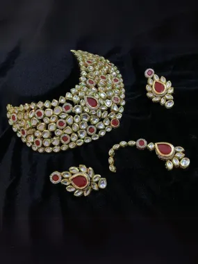 Ruby Kundan Bridal Necklace Set