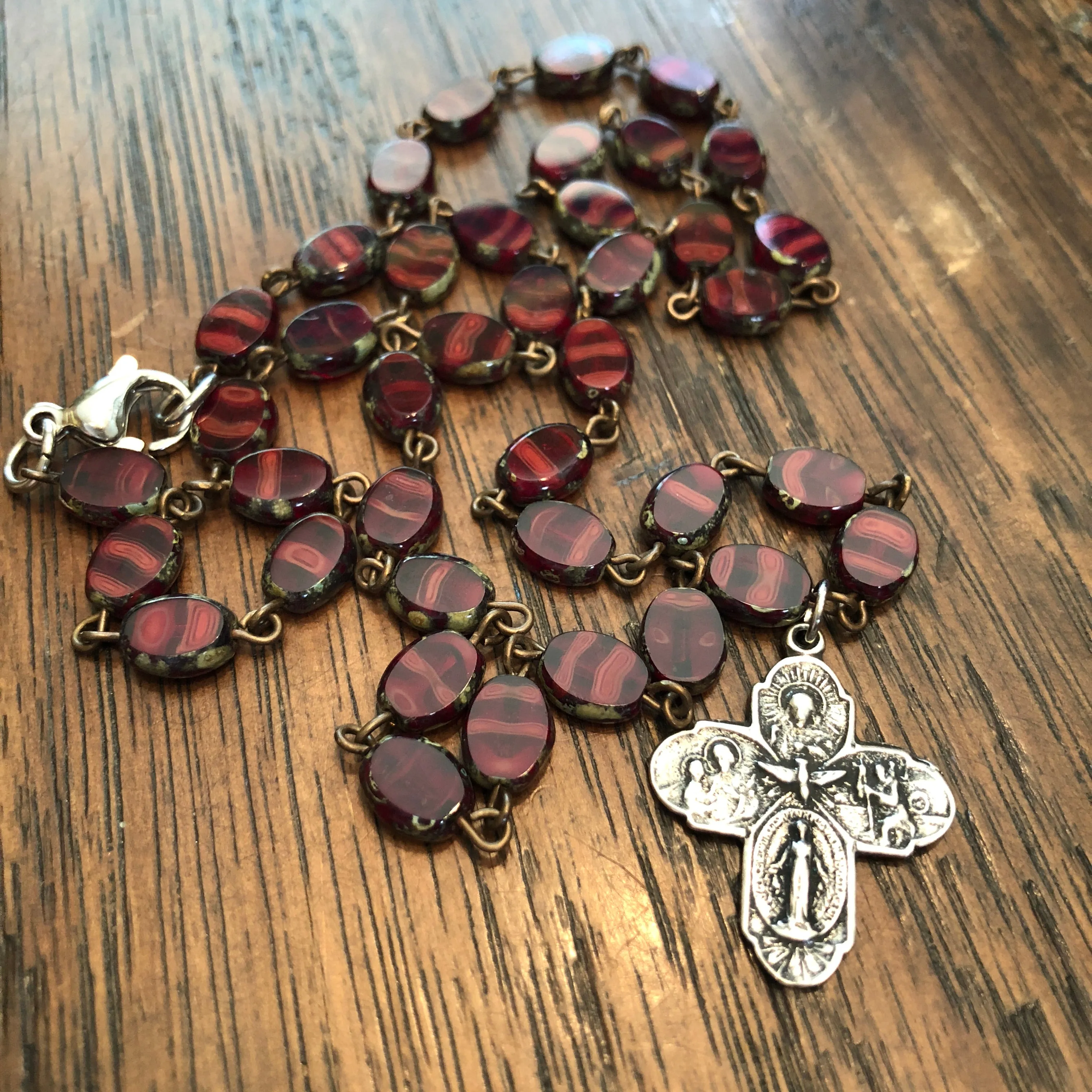 Ruby Red 5 Way Cross Necklace