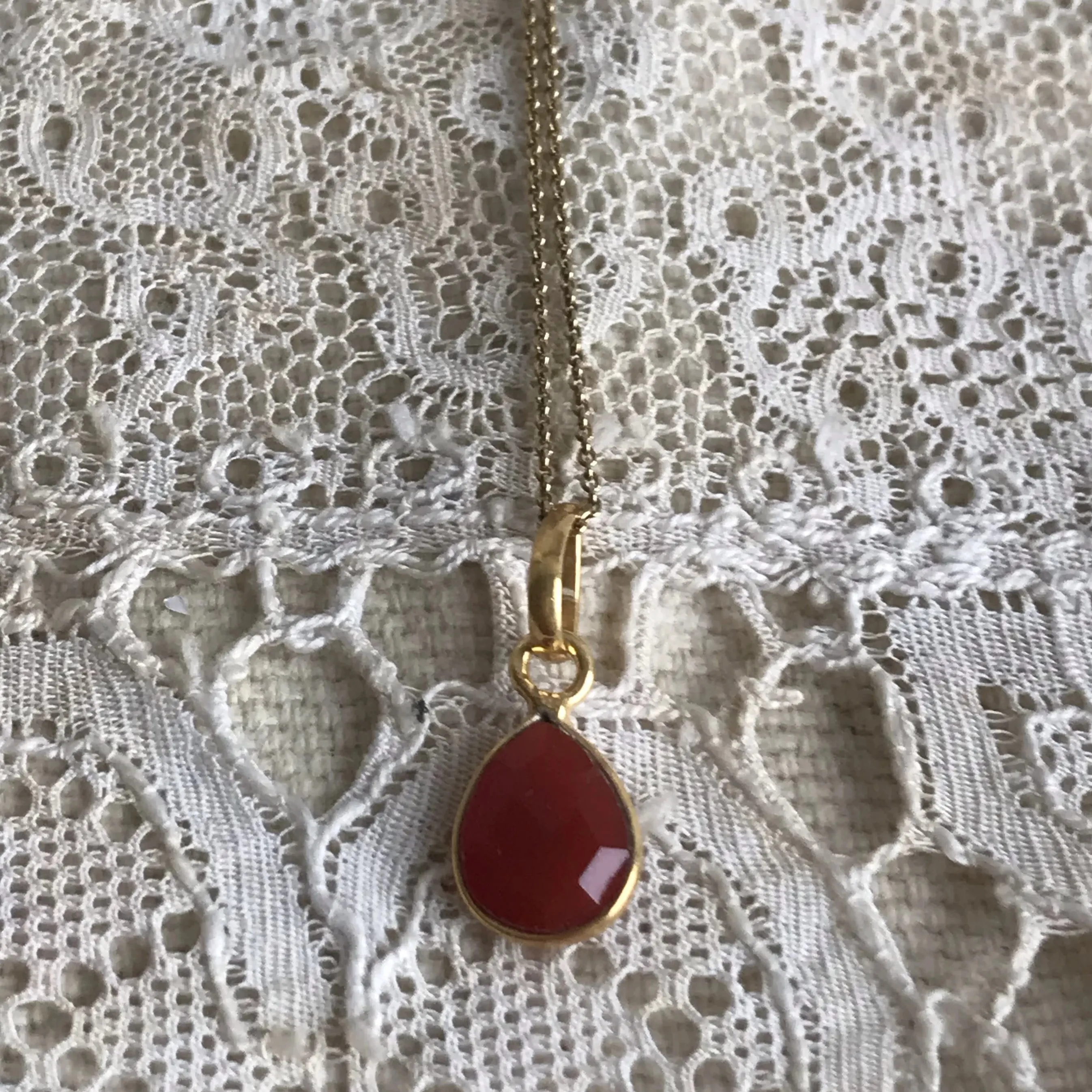 ruby | stone necklace | 24k gold-plated