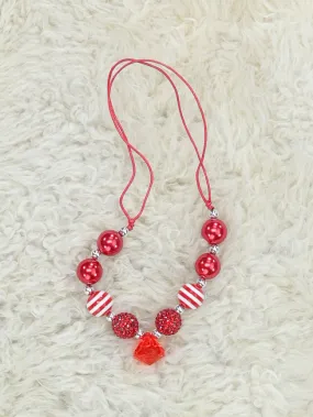 Ruby Striped Diamond Adjustable Bubblegum Necklace