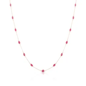 Ruby U/S Necklace In 18K Rose Gold