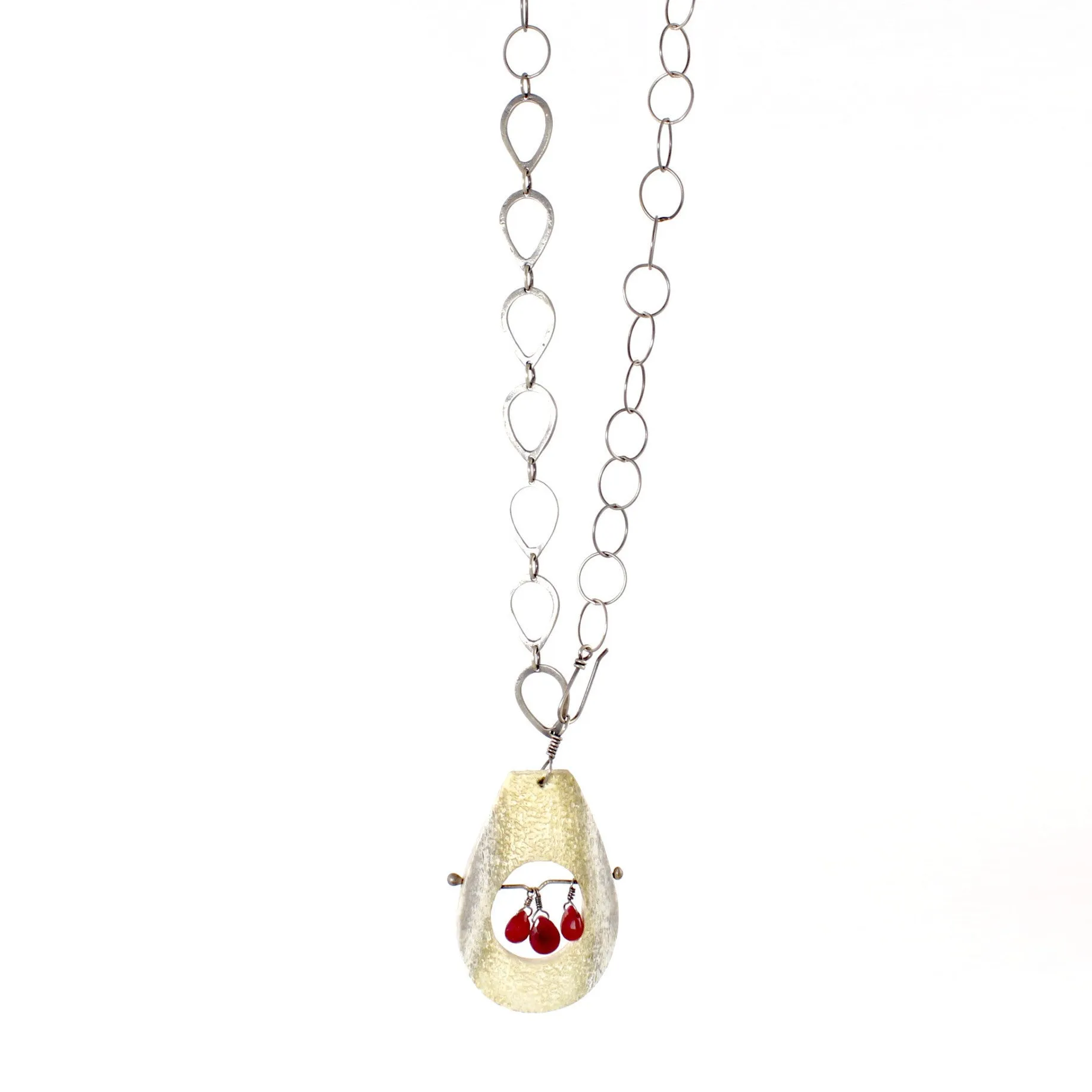 SALE! Shed Antler with Ruby Necklace by Eric Silva