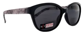 Savannah, High-End Line Bifocal (Clear On Top) Reading Sunglasses for Women OR Non-Bifocal Readers Sunglasses (Black Marble ) NY Fifth Avenue