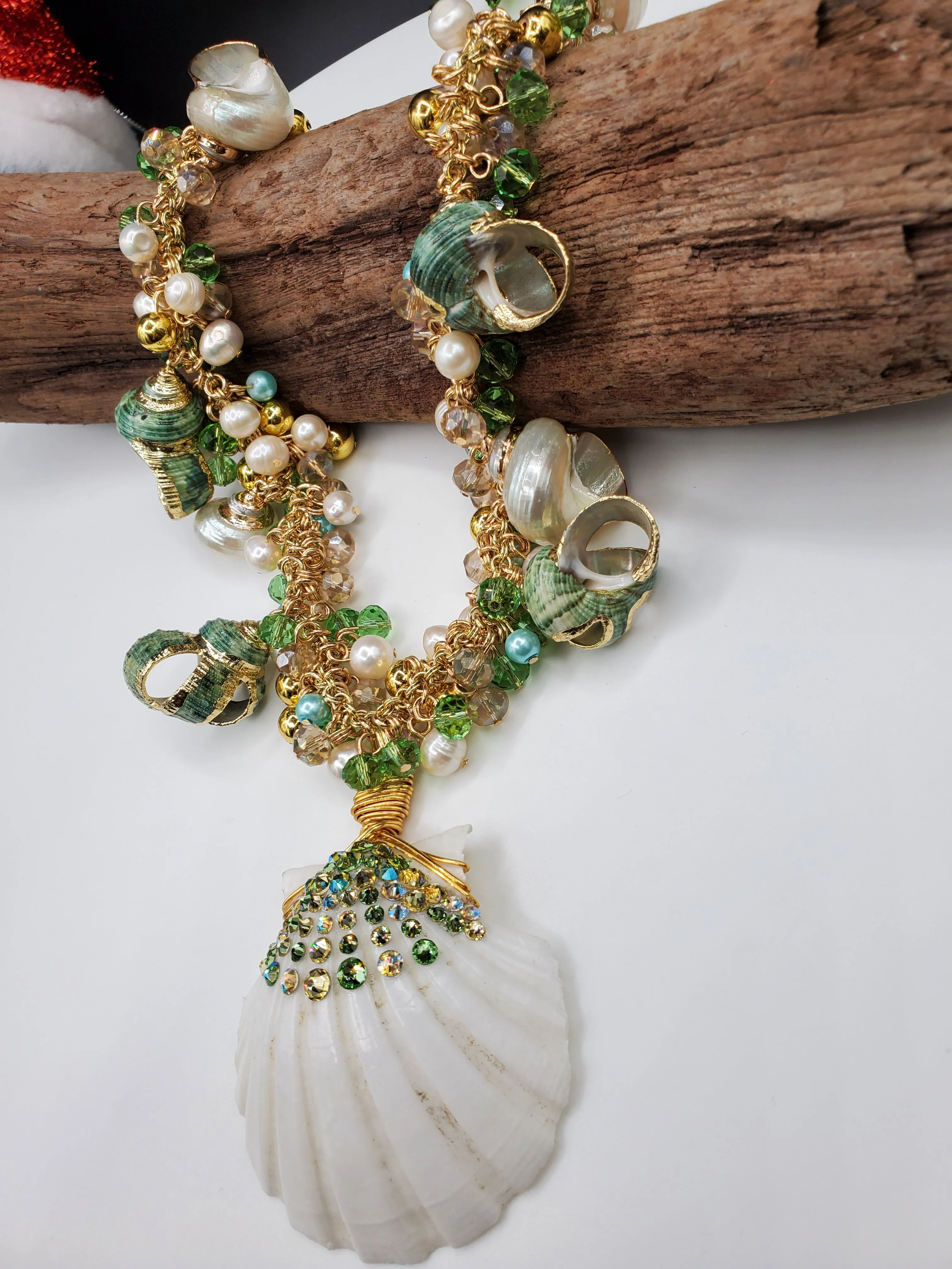 Sea shell necklace set.