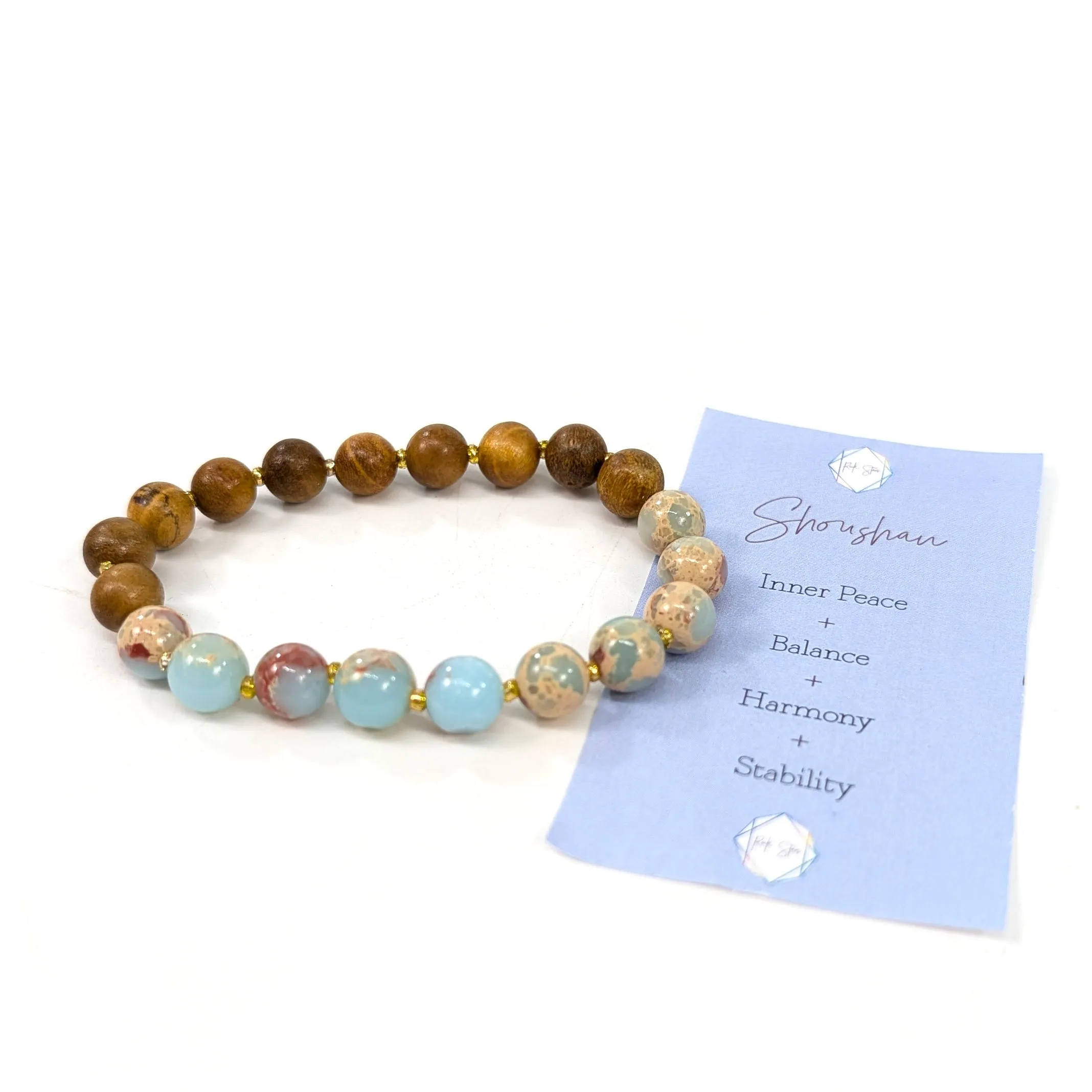 Shoushan & Dark Wood Wellness Bracelet