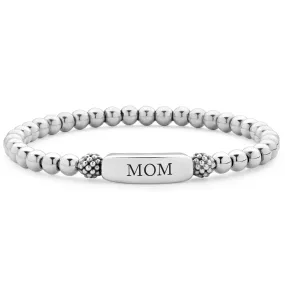 Signature Caviar Stretch Bead Mom Bracelet