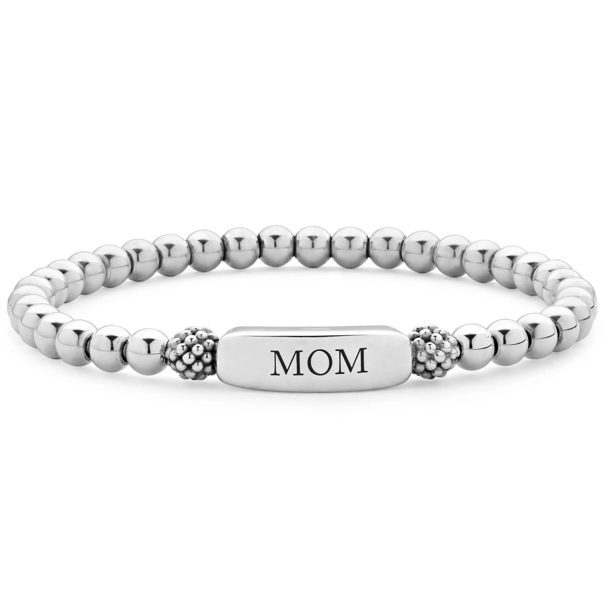 Signature Caviar Stretch Bead Mom Bracelet