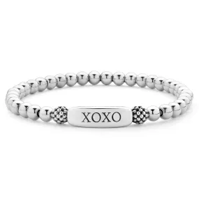 Signature Caviar XOXO Station Stretch Bead Bracelet