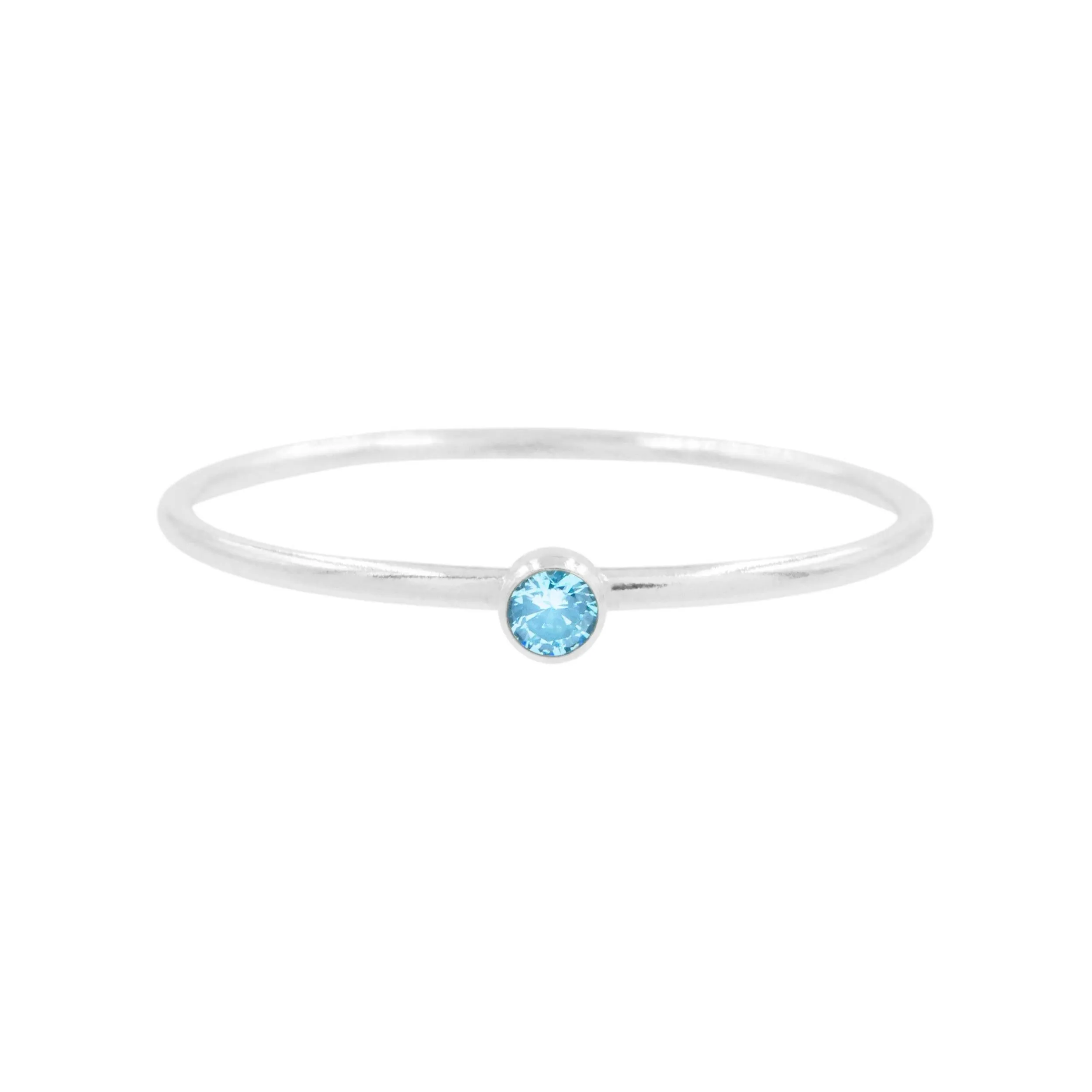 Silver Birthstone Stacking Ring