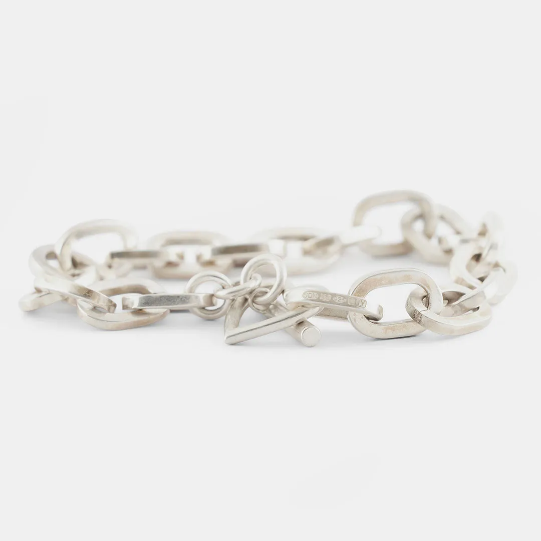 Silver Heart T-Bar Bracelet