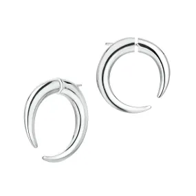 Silver Large Hoop Talon Earrings