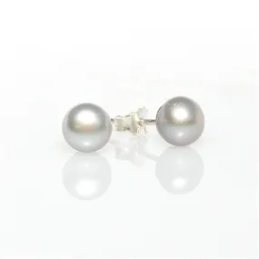 Silver Pearl Studs 8mm